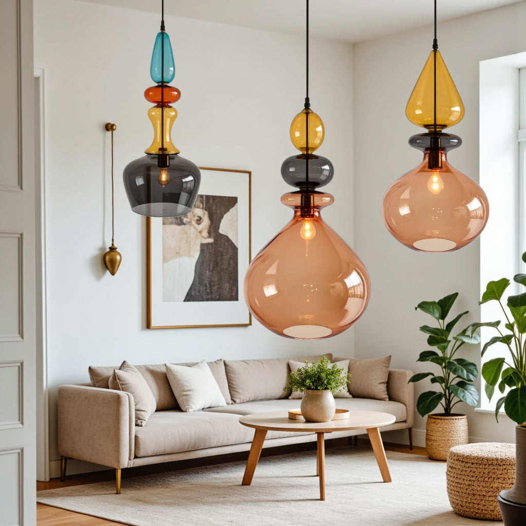 Customizable Blown Glass Pendant Light